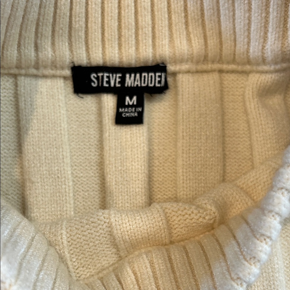 Steve Madden Cream Ribbed Sweater - Picture 2 of 5